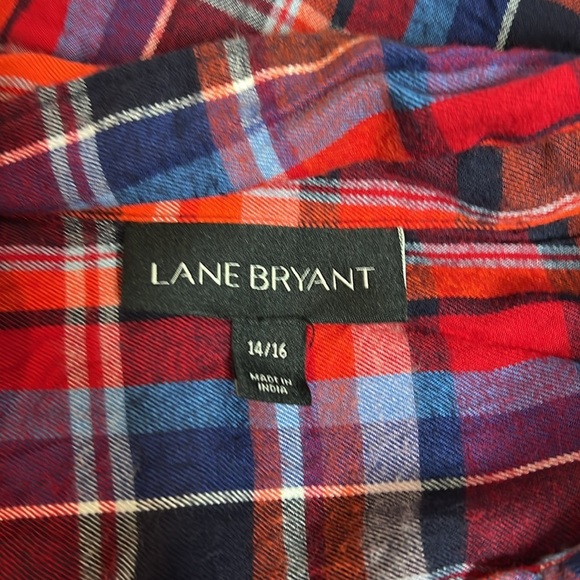 Lane Bryant Plaid Button Down Shirt - Size 14/16 - Picture 6 of 6